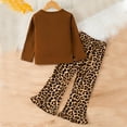 thumbnail image 3 of WOYY Toddler Girls Casual Leopard Long Sleeve T-Shirt Flared Pants Outfits, Sizes 3-4T, 3 of 6