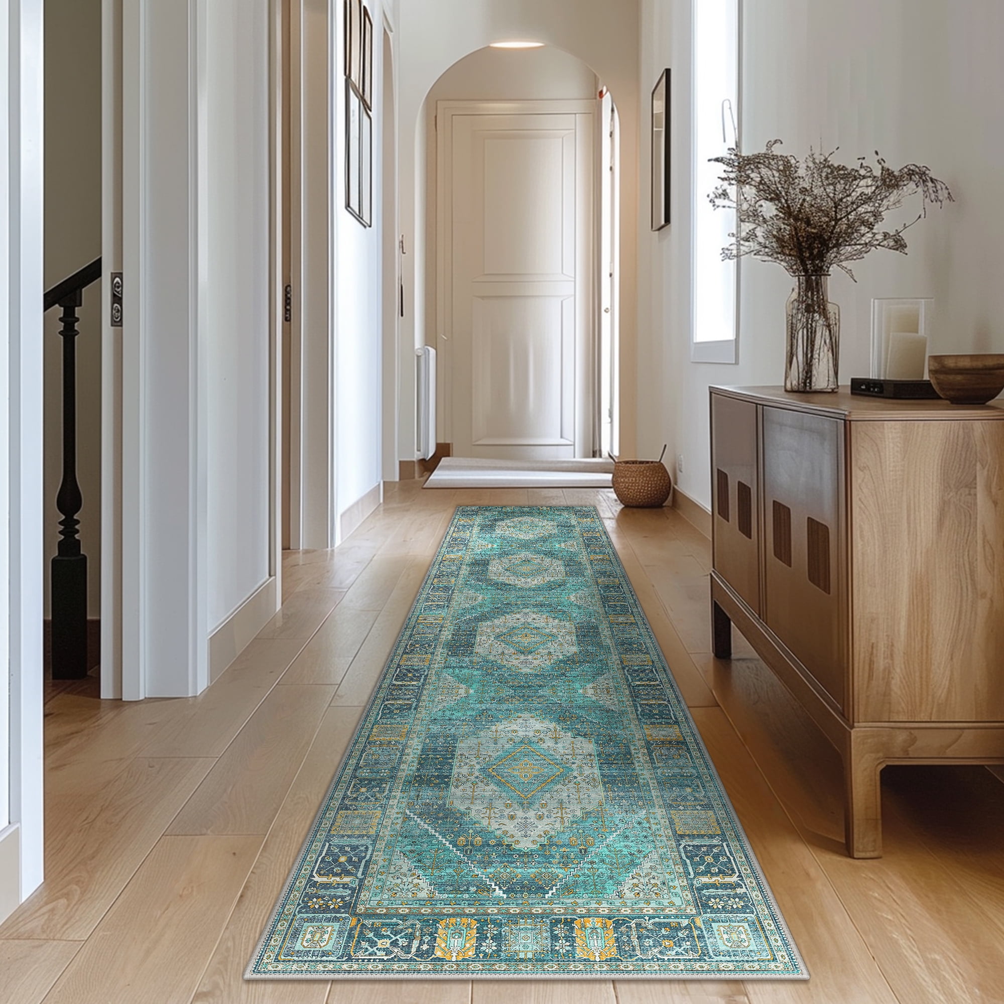 Runner Rug Machine Washable, Kitchen Runner Rug for Floor and Hallway,