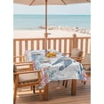 thumbnail image 2 of Outdoor Tablecloth with Umbrella Hole for Patio/Picnic/Party/Camping, Coastal Turtle Waterproof Table Cloth Rectangle Table Cover Washable, Summer Beach Nautical Ocean Coral Seahorse (54"x 80"), 2 of 8