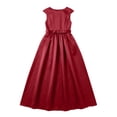 thumbnail image 5 of ITSAME Girls Formal A-Line Dress with Pockets Round Neck Bow Belt Wedding Party Pageant Gown Wine Size 12, 5 of 8