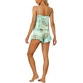 thumbnail image 3 of INSPIRE CHIC Women's Satin Pajamas Floral Camisole Tops with Ruffled Shorts Sleepwear Lounge Sets M Light Green, 3 of 5