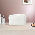thumbnail image 5 of Unique Bargains 1 Pc Simple Square Makeup Bag White PU Leather, 5 of 6