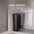 thumbnail image 2 of 50 Liter / 13 Gallon Semi-Round Kitchen Step Trash Can with Secure Slide Lock, Black Plastic, 2 of 5