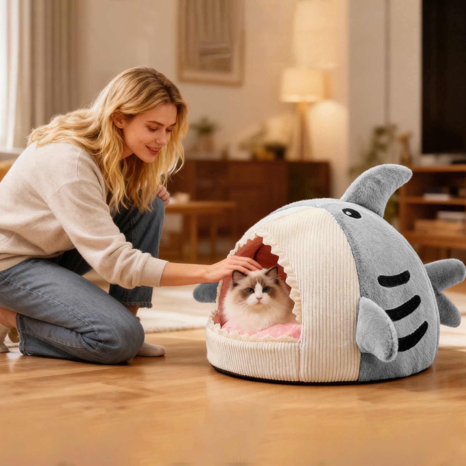 Cozy Winter Warm Soft Cat Bed Kennel Hideout for Small Feline Comfort and Security