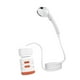 thumbnail image 3 of Ducha portátil para acampar con iluminación de emergencia, a prueba de fugas, recargable, eléctrica, para dormitorios, caravanas, viajes, riego de Naranja y blanco, 3 of 8