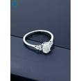 thumbnail image 3 of Deago Oval White Fire Opal Ring 925 Sterling Silver Gemstone Jewelry For Women (Size 8), 3 of 4