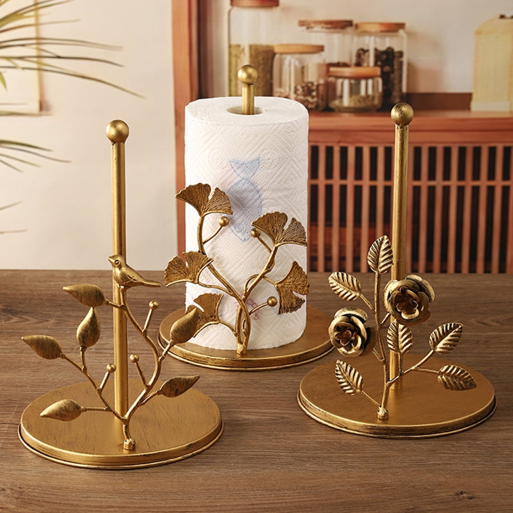7829 Rusts Proof Iron Paper Towel Holder Freestanding Towel Stand Not Drill Need Easy to Use for Kitchen & Bathroom Areas