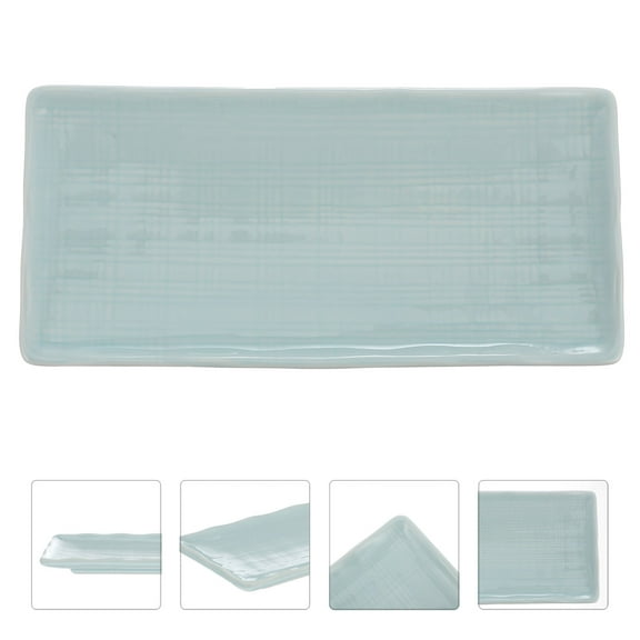 WHAMVOX Japanese Style Ceramic Fruit Tray Rectangular Storage Plate Kitchen Tableware