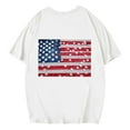 thumbnail image 5 of Wyobmus Women Graphic PrinT-Shirt Oversized American Flag Tee Shirt Short Sleeve Loose Fit Summer Beach Tops B-White, 5 of 5