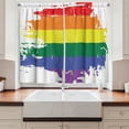 thumbnail image 2 of Ambesonne Vintage Rainbow Kitchen Curtains, LGBT Flag Line, 55"x39", Multicolor, 2 of 3