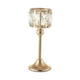 thumbnail image 3 of Candelabros Dorados Candelabros Decorativos Iglesia Hogar Restaurantes Oficinas 25cm Sunnimix candelabros de mesa de cristal, 3 of 8
