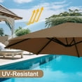 thumbnail image 3 of Autlaycil 13ft Rectangle Patio Umbrella with Crank System, Sturdy Ribs for Pool, Yard, Market - Brown, 3 of 6