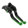 thumbnail image 1 of Palancas de freno y embrague cortas/largas únicas para YAMAHA YZF-R1 04-08, palanca de freno ajustable en 6 posiciones, aleación de aluminio, mango negro con extremo verde, 1 of 7