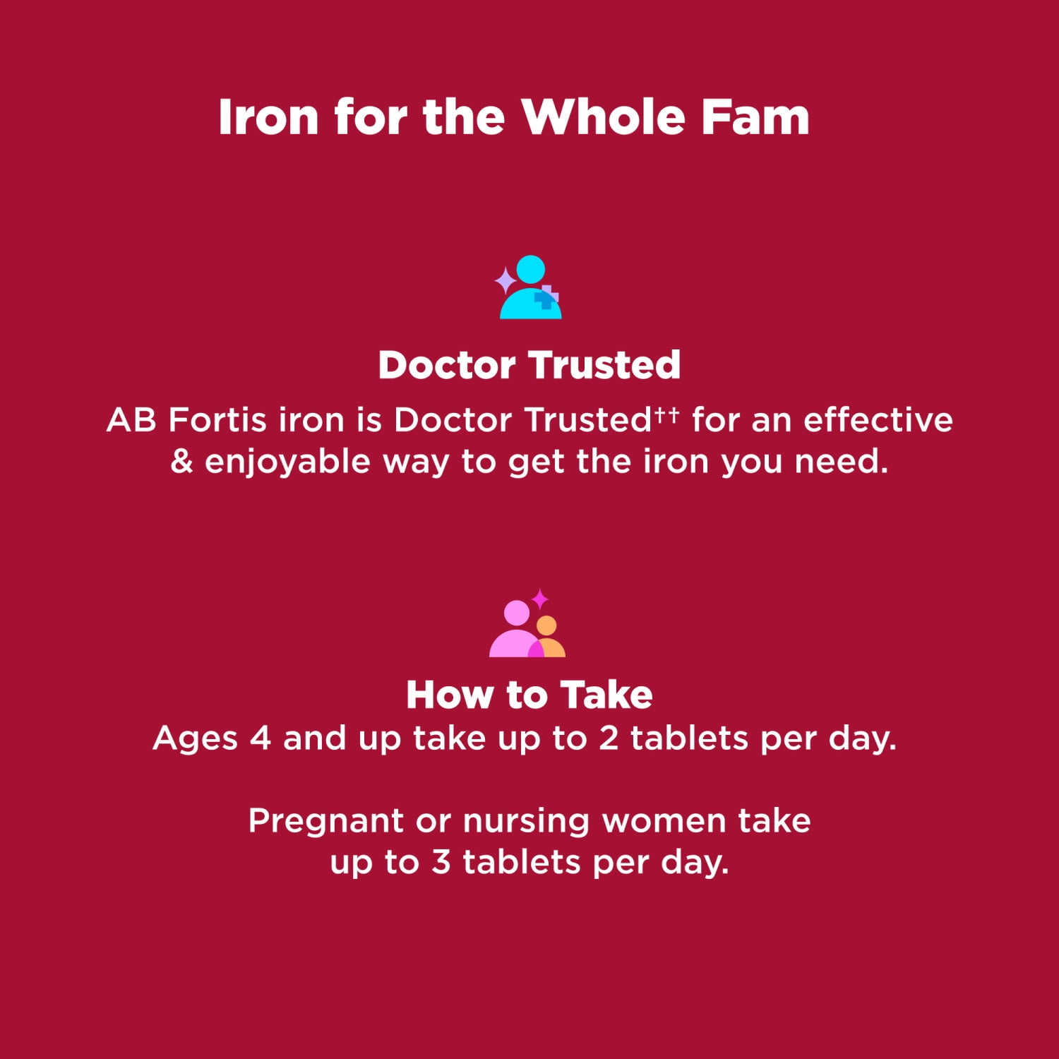 OLLY Delightful  Iron Chewable Tablet Supplement Iron from AB Fortis Fruit Punch Flavor 60 Count