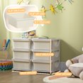 thumbnail image 3 of Qaba 3 Tier Kids Toy Organizer with 6 Plastic Storage Bins, Cream White, 3 of 10