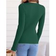 thumbnail image 4 of Women's Long Sleeve Crewneck Tops 2024 Spring Fall Clothes Ribbed Knit Sweater Slim Fitted Casual Basic Tee Shirts, 4 of 4