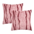 thumbnail image 5 of Home Soft Things Plush Striped Faux Fur Pillow Covers, Set of 2, 20"x20", Finch Stripe-Woodrose, 5 of 6