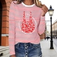 thumbnail image 2 of T-shirt à Manches Longues Rayé pour Femme Mardi Gras 2026, Col Rond, Carnaval, Blouse, 2 of 2