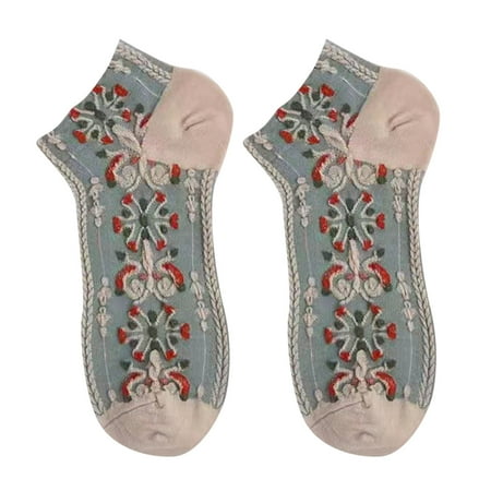 

AOMPMSDX Womens Compression Socks Women Retro Forest Stereoscopic Versatile Boat Short Sock