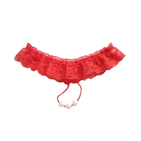 

3/6pcs Women Girls Massaging Underwear Beading Open Lace