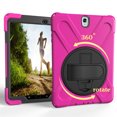 thumbnail image 3 of XYX Case for Samsung Galaxy Tab S3 9.7 inch SM-T820/SM-T825 with 360 Degree Rotating, Hand Strap, Shoulder Strap, Rose, 3 of 7