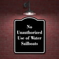thumbnail image 2 of No Unauthorized Use of Water Sailboats BLACK Aluminium Composite Sign 8.5''x10'', 2 of 9