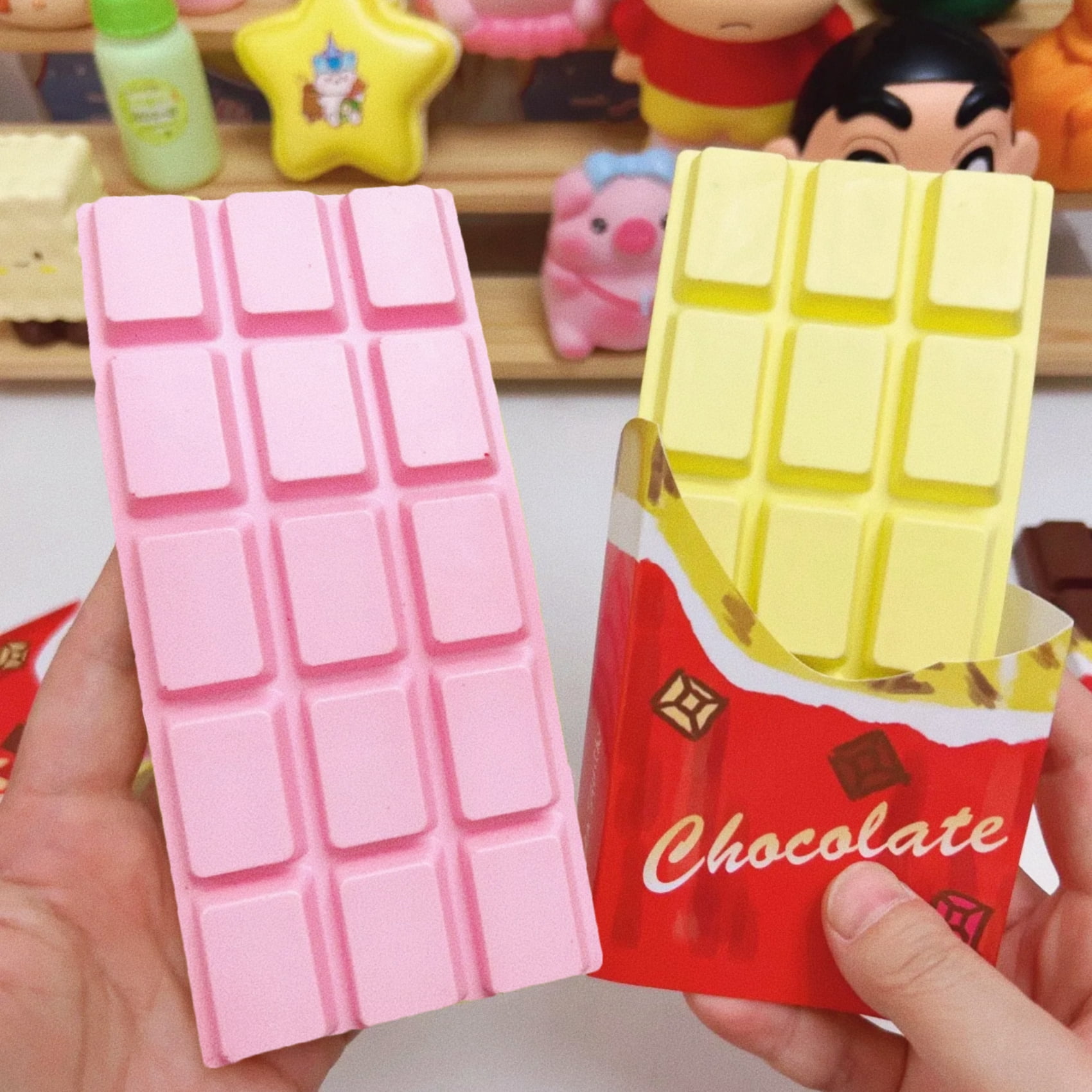 Chocolate Bar Slow Rising Squishy Toy, Moist Soft Fidget Toys for Anti Stress & ASMR Sensory, Gift for Kids & Adults