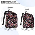 thumbnail image 3 of Honeii Ladybug Print Canvas College Laptop Backpack, Durable Rucksack Travel Notebook Bag School Backpack Book Bag for Men Women-Small, 3 of 7