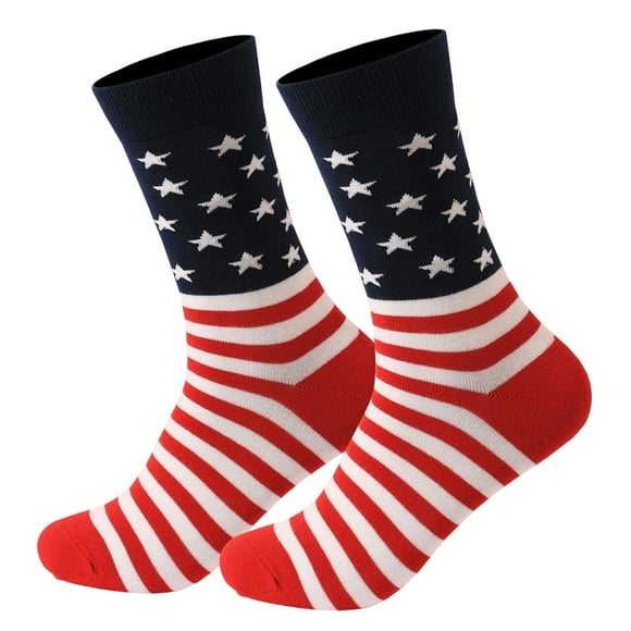 FYDUU Women's Ankle Socks Unisex Independence Day Decorative Long Socks Elastic Knitted Casual Stockings Everyday Wear