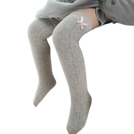 

Summer Autumn 1Pair Baby Newborn Toddler Knee High Lace Sock Long Boys Girls bowknot Cute Leg Warmers For Newborns Infantile Gray S