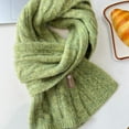 thumbnail image 5 of French Retro Knitted Scarf - Chunky Cable Wool Blend Soft Warm Unisex Wrap for Winter,148*20,gray, 5 of 25