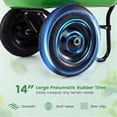 thumbnail image 6 of Barara King 2-Tire Heavy Duty Utility Dolly Cart Wheelbarrow for Garden Lawn Yard Outdoor Transporting Soil Tools Supplies, Light Green, 6 of 7