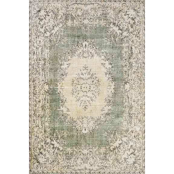 Green Oriental Area Rugs for Living Room Washable Rugs Boho Moroccan Area Rug Soft Neutral Geometric Bohemian Carpet Distressed Indoor Rug for Bedroom Dining Room Office Foldable Nonslip Rug