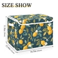 thumbnail image 5 of Yayeee Collapsible Cube Storage Bin with Lid Fabric Closet Decorative Basket with Handles, Blue Lemons, 5 of 7
