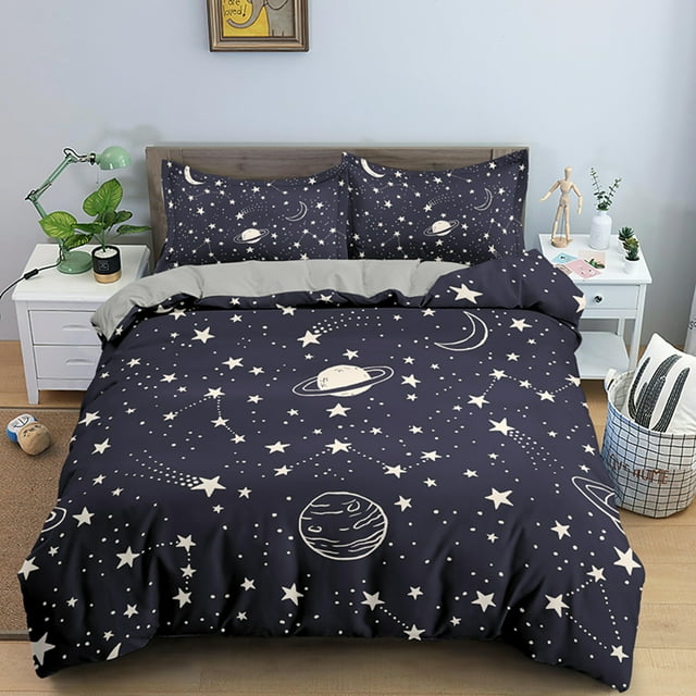 Space Galaxy Print Duvet Cover Set Horoscope Circle Comforter Covers Zodiac Symbols Bedding Sets 2/3PCS 14 Different Size