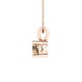 thumbnail image 3 of 0.5 ct round cut Yellow Moissanite 14k pink rose hypoallergenic Solid gold Designer Everyday Affordable Dainty Necklace Pendant + 18" hypoallergenic Solid gold chain, 3 of 6