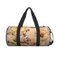 thumbnail image 2 of Haiem Vintage Floral Butterfly Collage Pattern Gym Bag for Women Men, Waterproof Travel Duffel Bags, Personal Item Travel Bag Weekender Bag with Shoes Compartment & Wet Pocket, 2 of 8