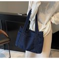 thumbnail image 6 of SPEKSEE Large Capacity Washed Denim Tote Bag, Casual Daily Shoulder Handbag with Zip‑Top Closure Roomy Denim Purse for Work Commute Shopping Travel, 6 of 7