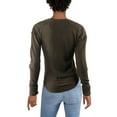 thumbnail image 2 of Free People Women's Military Mix Cotton Studded Henley Top Green Size Small, 2 of 2