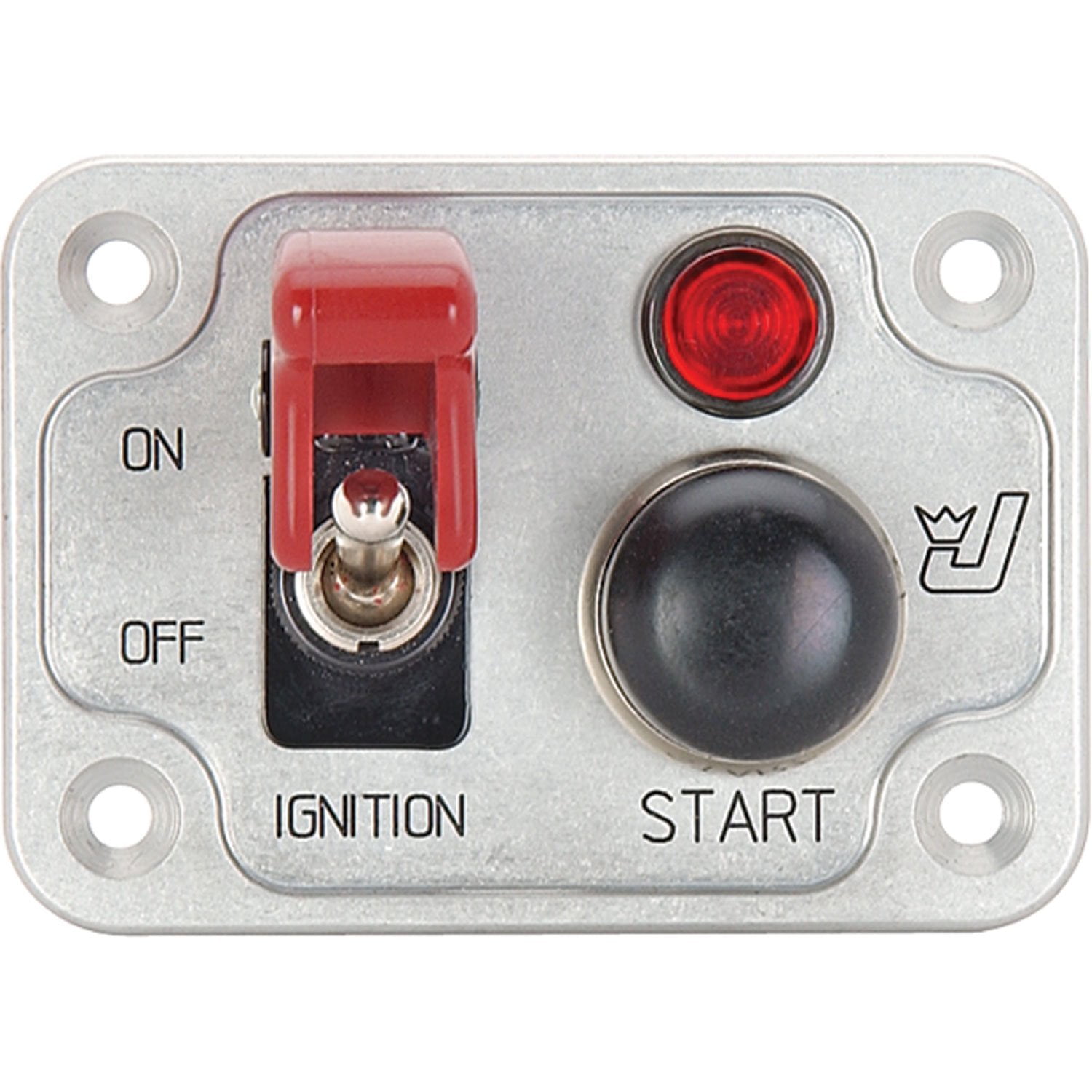 JEGS Billet Aluminum Ignition Switch & Start Panel | Pre-Labeled With Toggle & Push Button