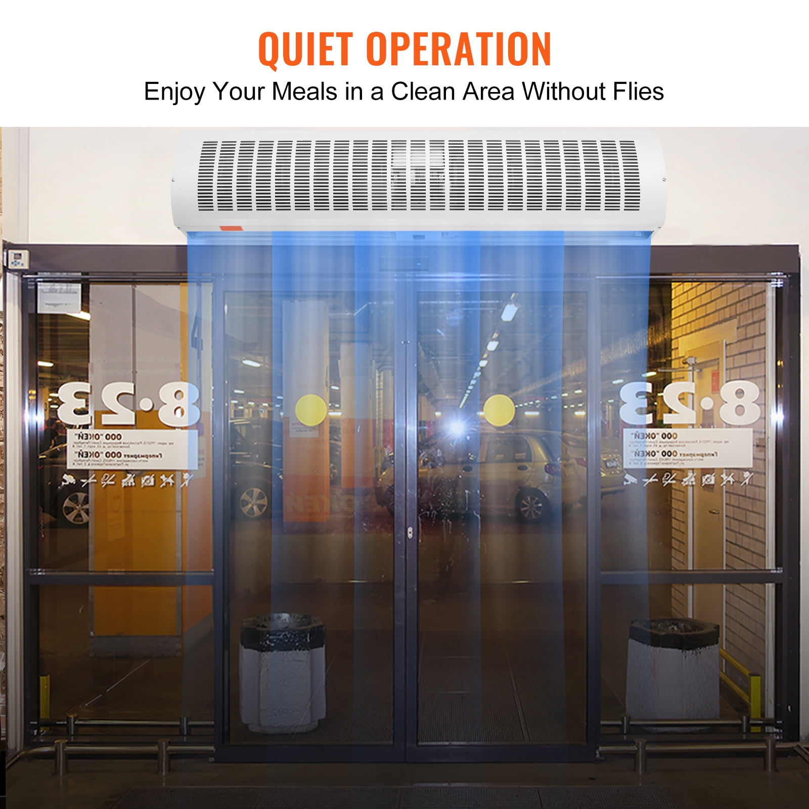 SKYSHALO 48" Commercial Indoor Air Curtain with Dual Speed 1650CFM, Wall-Mounted Door Fan with Durable Limit Switch, Easy Installation, 110V Unheated