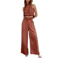 thumbnail image 2 of YHAJDS Women 2 Piece Lounge Set Summer Spaghetti Strap Tank Top Wide Leg Long Pants, 2 of 5