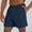 Navy, variant on Mingw Mens Shorts Men's Cotton Linen Pockets Elastic Waist Shorts Straight Leg Sports Pants Beach Pants Knee Length Shorts