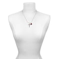thumbnail image 3 of Delight Jewelry Silvertone Pebble Cross Red Lucky Ladybug Necklace and Dangle Earrings Set, 3 of 6