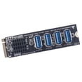 thumbnail image 2 of Tarjeta de expansión PCIe M.2 Mkey PCIE a PCIE X1 de 4 puertos para escritorio, sistema operativo Windows y Linux, 2 of 14