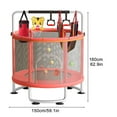 thumbnail image 6 of Kids Trampoline, Adjustable Baby Toddler Trampoline with Basketball Hoop, Swing, Sandbag, Ocean Balls, 440lbs Indoor Outdoor Toddler Trampoline with Enclosure Net Lanzxjv, 6 of 7