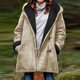 thumbnail image 1 of Abrigo informal de manga larga con capucha y chaquetas para mujer, abrigo informal de invierno de talla grande, liso, de terciopelo, abrigo de manga larga con bolsillos y botones, abrigo para mujer, 1 of 6