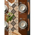 thumbnail image 5 of Hokiten Table Runners 48 Inches Long Dress Scarves, Brown Black Boho Farmhouse Kitchen/Dining Table Runner, Short Coffee Tablerunners, Country Aztec Southwest Geometric 13x48 Inch, 5 of 7