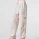 thumbnail image 5 of Amzcrzy Pantalones cargo informales para mujer: cintura elástica con cordón, bolsillos con solapa, estilo paracaídas/harem/jogging, holgados, cintura alta, tallas M-2XL. Beige, 5 of 5