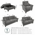 thumbnail image 4 of Hudson Sofa and Loveseat w/ Chair & Ottoman in French Gray Herringbone Fabric, 4 of 7